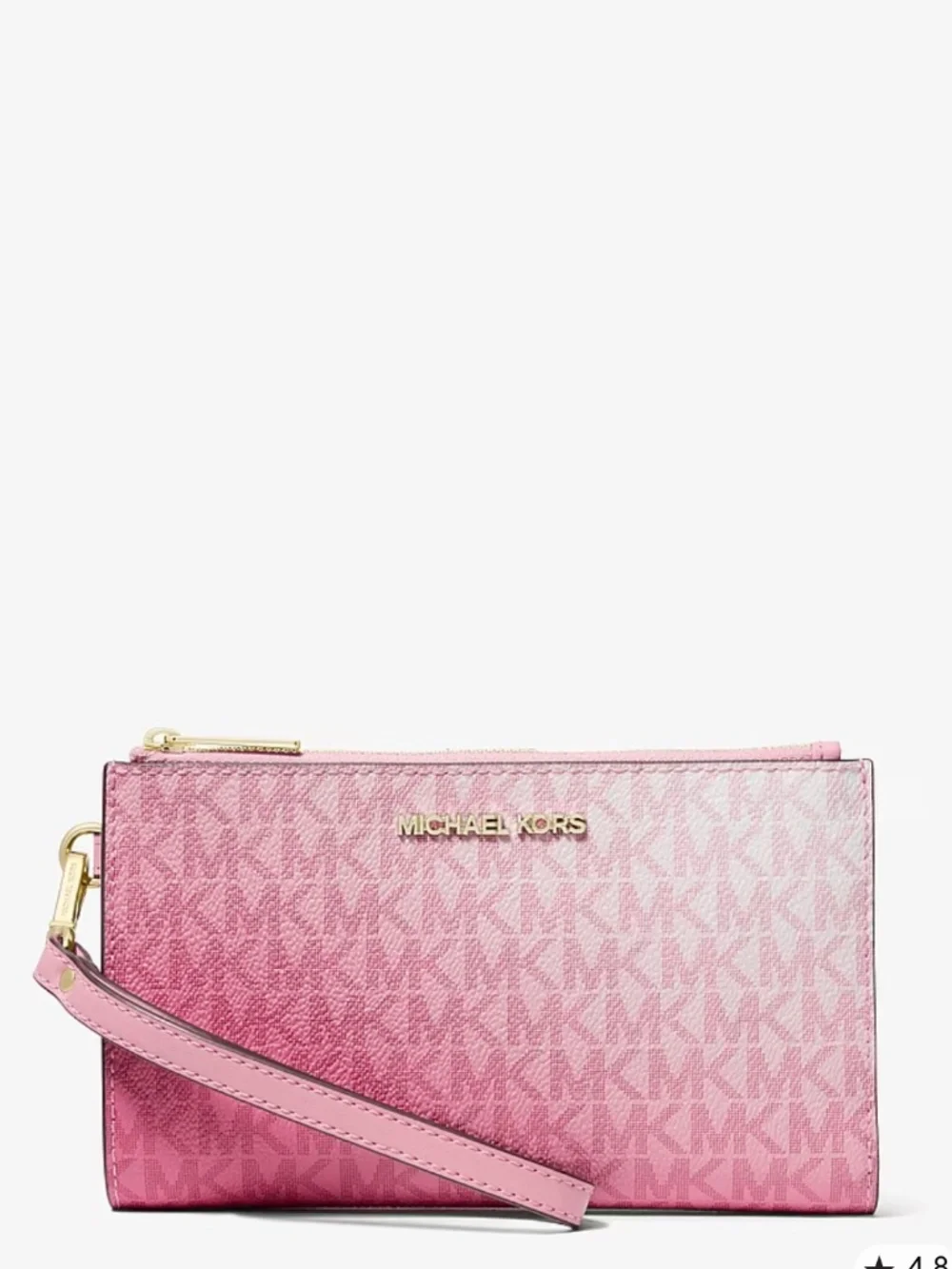 MICHAEL KORS Jet Set Large Double Zip Ombré Signature Logo Wristlet Phone Holder
